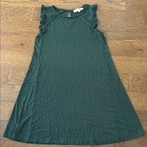 Green Sleeveless Loft petite Dress with Lace Detail